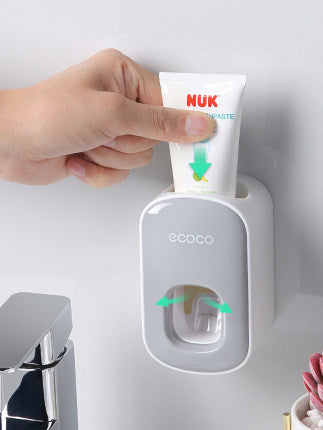 Wall-Mounted Automatic Toothpaste Dispenser & Organizer