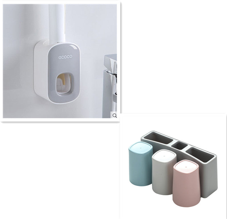 Wall-Mounted Automatic Toothpaste Dispenser & Organizer