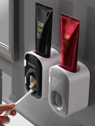 Wall-Mounted Automatic Toothpaste Dispenser & Organizer