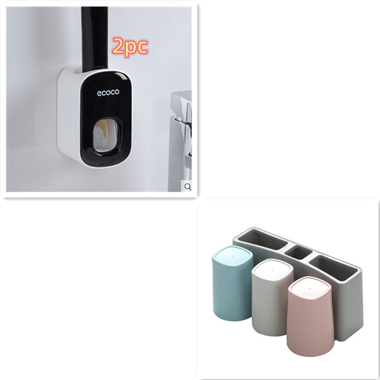 Wall-Mounted Automatic Toothpaste Dispenser & Organizer
