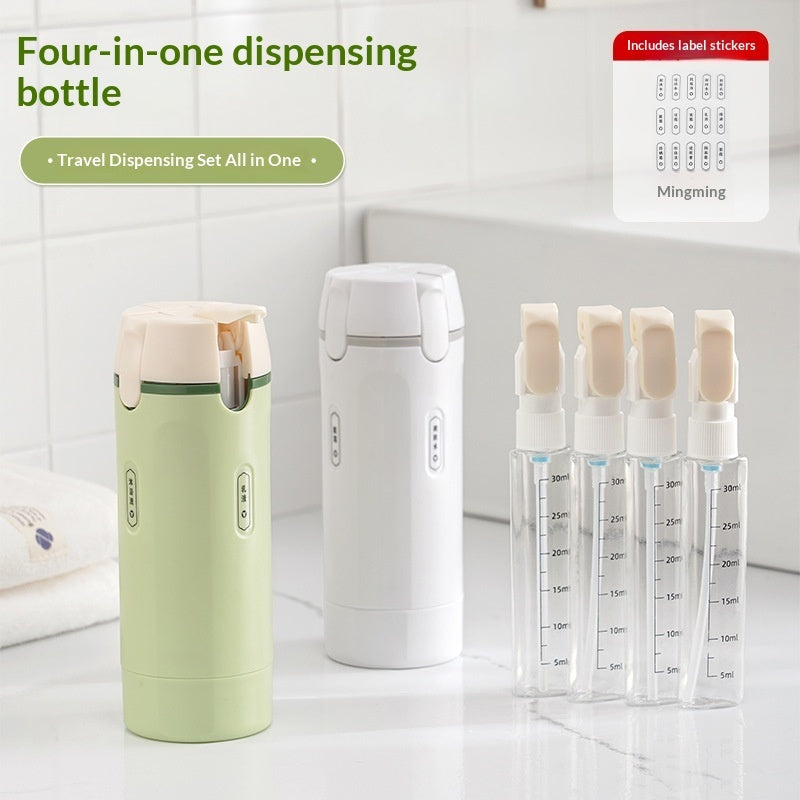 Premium 4-in-1 Leak-Proof Travel Dispenser - Portable Refillable Bottle Set