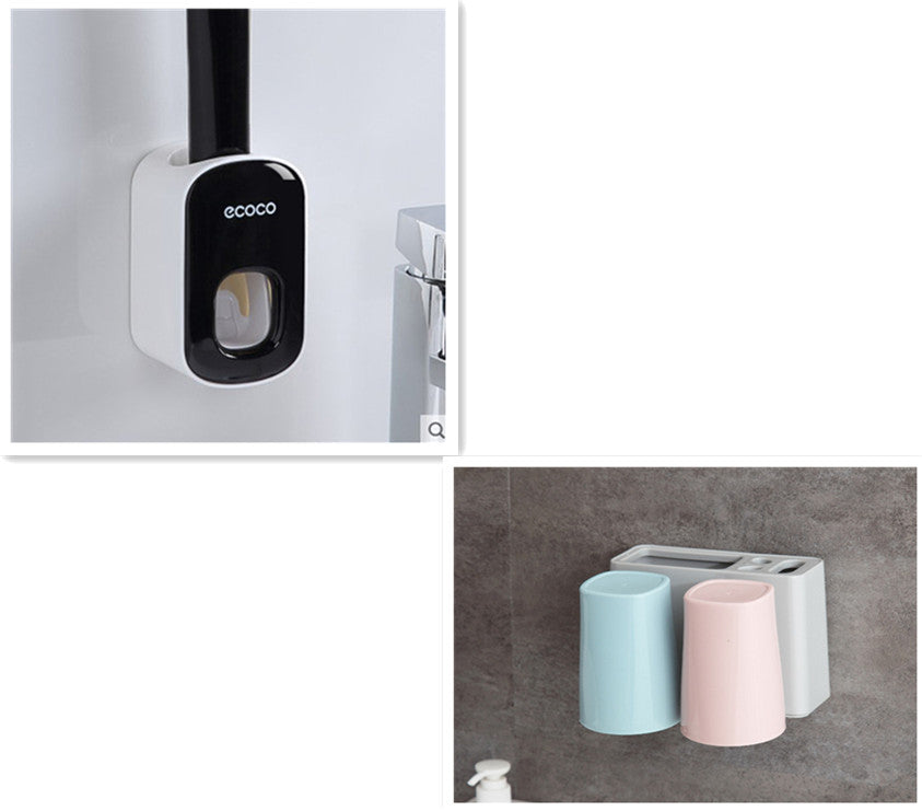 Wall-Mounted Automatic Toothpaste Dispenser & Organizer