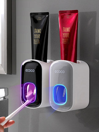 Wall-Mounted Automatic Toothpaste Dispenser & Organizer