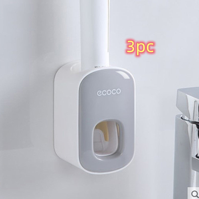 Wall-Mounted Automatic Toothpaste Dispenser & Organizer