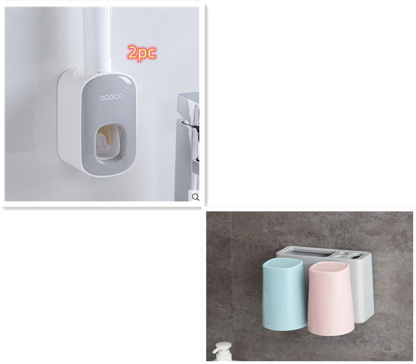 Wall-Mounted Automatic Toothpaste Dispenser & Organizer