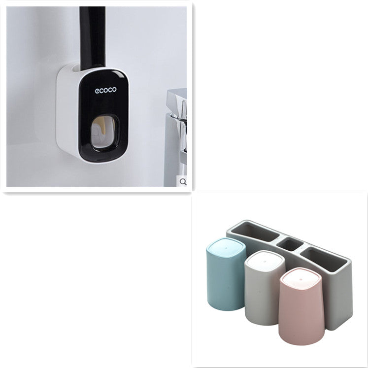 Wall-Mounted Automatic Toothpaste Dispenser & Organizer