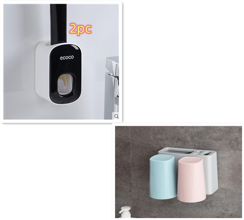 Wall-Mounted Automatic Toothpaste Dispenser & Organizer